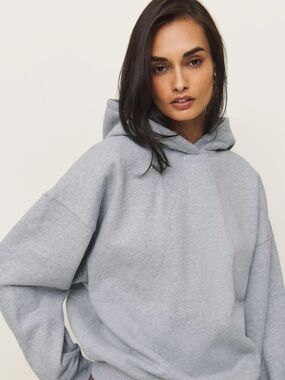 REFORMATION•TESSA HOODIE•HEATHER GREY•SIZE XS